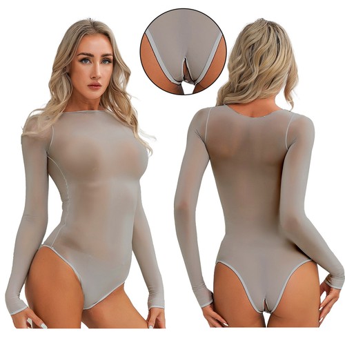 Mujeres Transparente Mangas Largas Body Regular/Sin entrepierna Mono Ropa de noche - Imagen 76 de 154