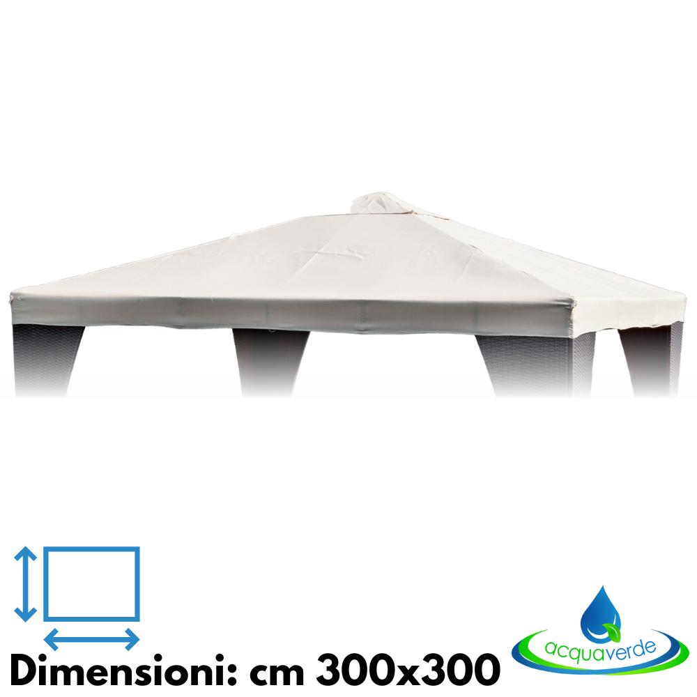 Telo Di Ricambio Rinforzato In PU Per Gazebo 3x3 - 250 Gr, Antivento E Antipioggia - Foto 7