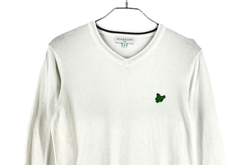 Pullover De Cuello En V Blanco LYLE SCOTT Para Hombre Talla S - Imagen 3 de 8