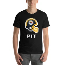 Pittsburgh Steelers NES Football Helmet 8-bit Tecmo Super Bowl Retro Tee T-Shirt