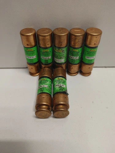 LOT OF 7 NEW OLD STOCK! BUSSMANN FUSETRON 10A 250V RK5 FUSES FRN-R-10