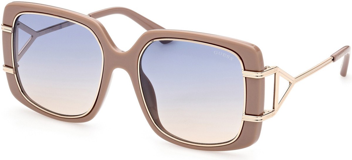 Guess GU7854 57W Beige & Gold Butterfly Plastic Sunglasses Frame
