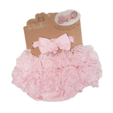NEW Tutu Diaper Cover and Bow Set 2 Piece - Size 0-3 Months
