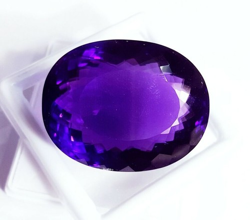 Fabulous Purple Amethyst Oval Facet Cut 76.10 CT Loose Gemstone for Christmas - Picture 2 of 9