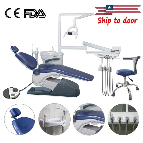 Dental Unit Chair Hard Leather+Dentist Stool + DDS+ New Foot Pedal Unidad silla image 3