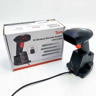Tera Wireless 1D Laser Barcode Scanner 2.4GHz Kabelloser Barcodeleser mit
