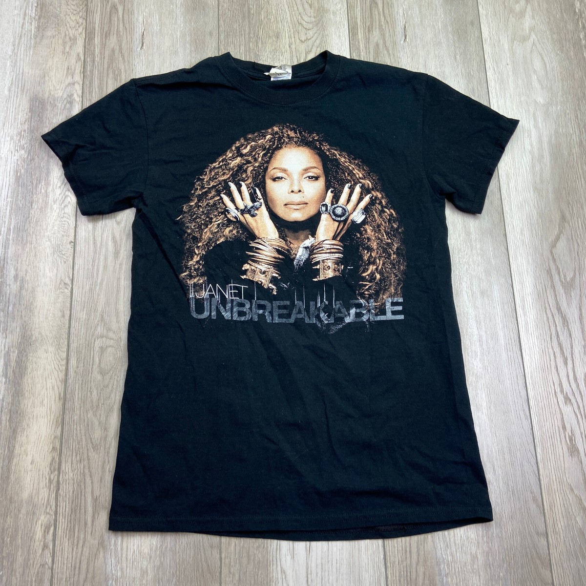 2015 JANET JACKSON UNBREAKABLE ツアー Tシャツ Janet Jackson Shirt Small Black Gray Unbreakable World Tour