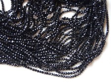 2-2.5mm Black Tourmaline Faceted Rondelle Beads, Natural Black Tourmaline Beads