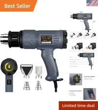 Powerful 1800W Heat Gun with Variable Temp Control & 4 Nozzles for DIY Projects