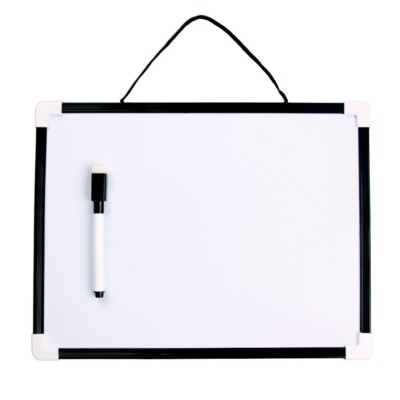 Children Drawing Board Kids Writing Whiteboard Black Plastic Frame,12'' x 8''