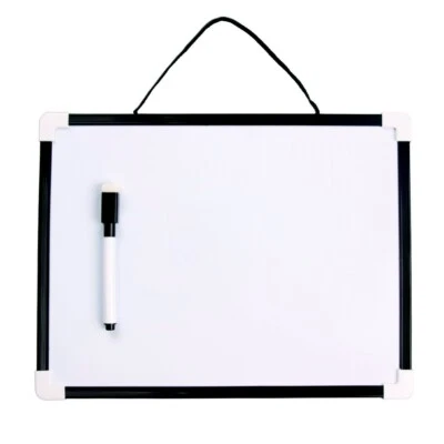 VIZ-PRO Children Drawing Board Kids Writing Whiteboard Black Plastic Frame,12" x 8"