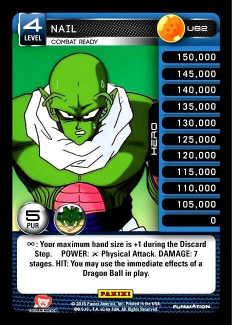 DBZ Dragon Ball Z TCG Card Panini Heroes & Villains U62 Nail