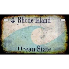 Rhode Island Rusty Blank Novelty Metal Motorcycle Plate MP-8156