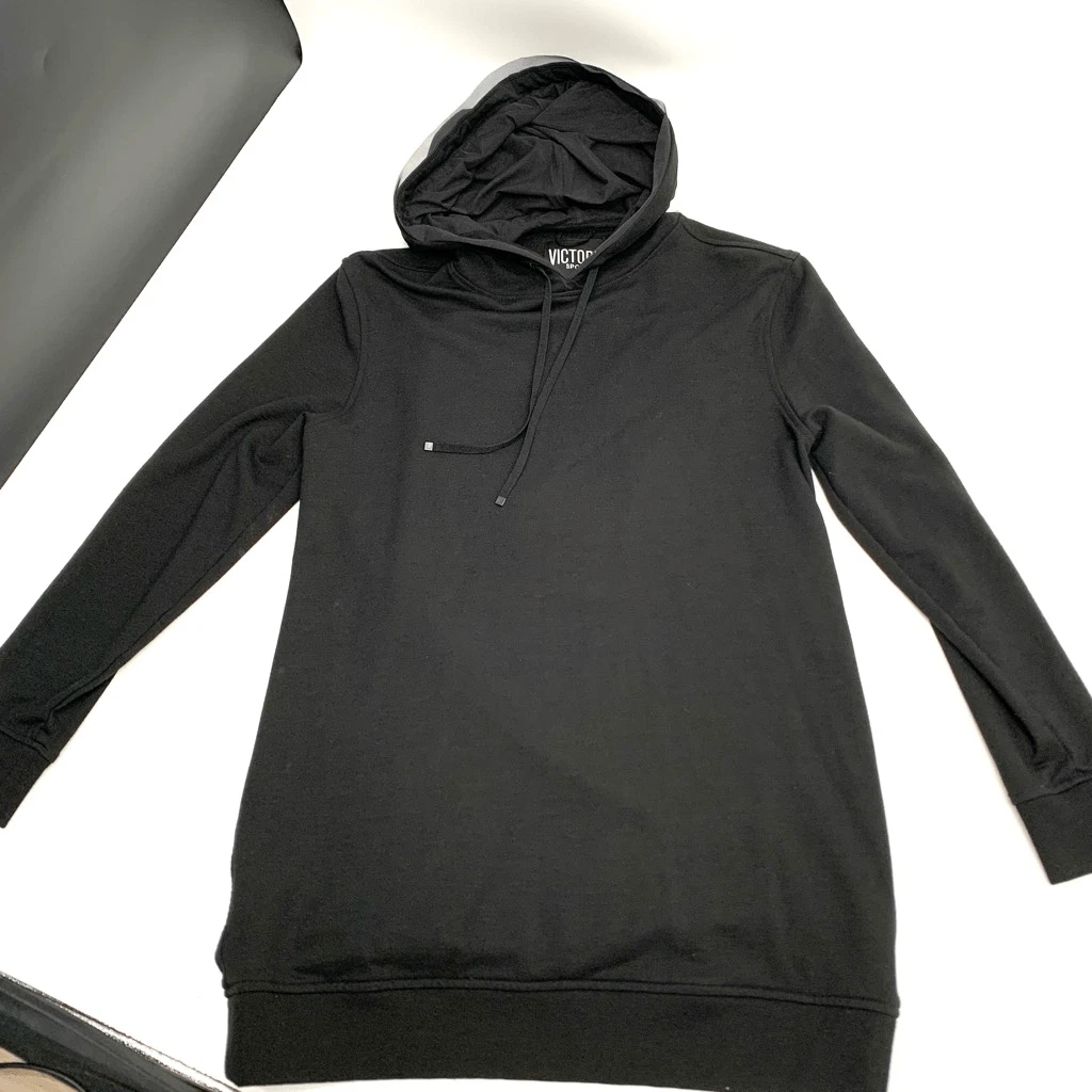 UNDERCOVER Felpa nera Victorias Secret felpa con cappuccio schiena aperta tunica lunga tg xs donna