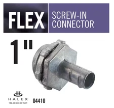 Box of 15 New Halex 1" Flex Screw-In Connector Flexible Metal Conduit Fitting