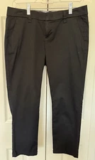 JCP Misses Size 4P BLACK PANTS TROUSERS Cotton Spandex Skinny
