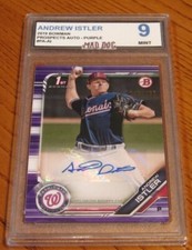ANDREW ISTLER Rookie AUTO****2019 Bowman PURPLE MINT 9****TWINS---Mad DOG