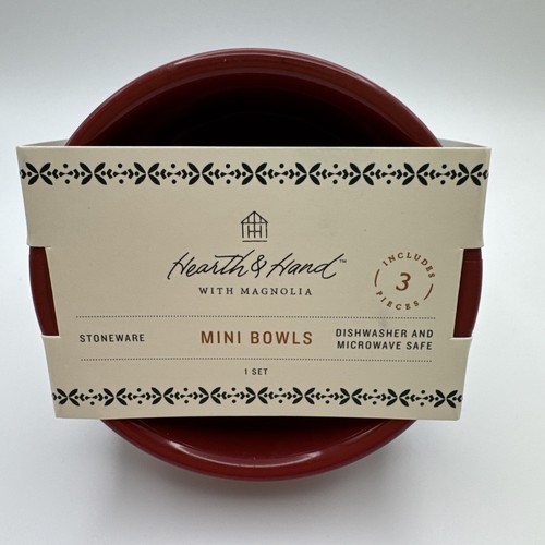 Hearth & Hand Magnolia Mini Bowl Set 3 Christmas Nut Ice Cream Condiments Dips - Picture 4 of 4