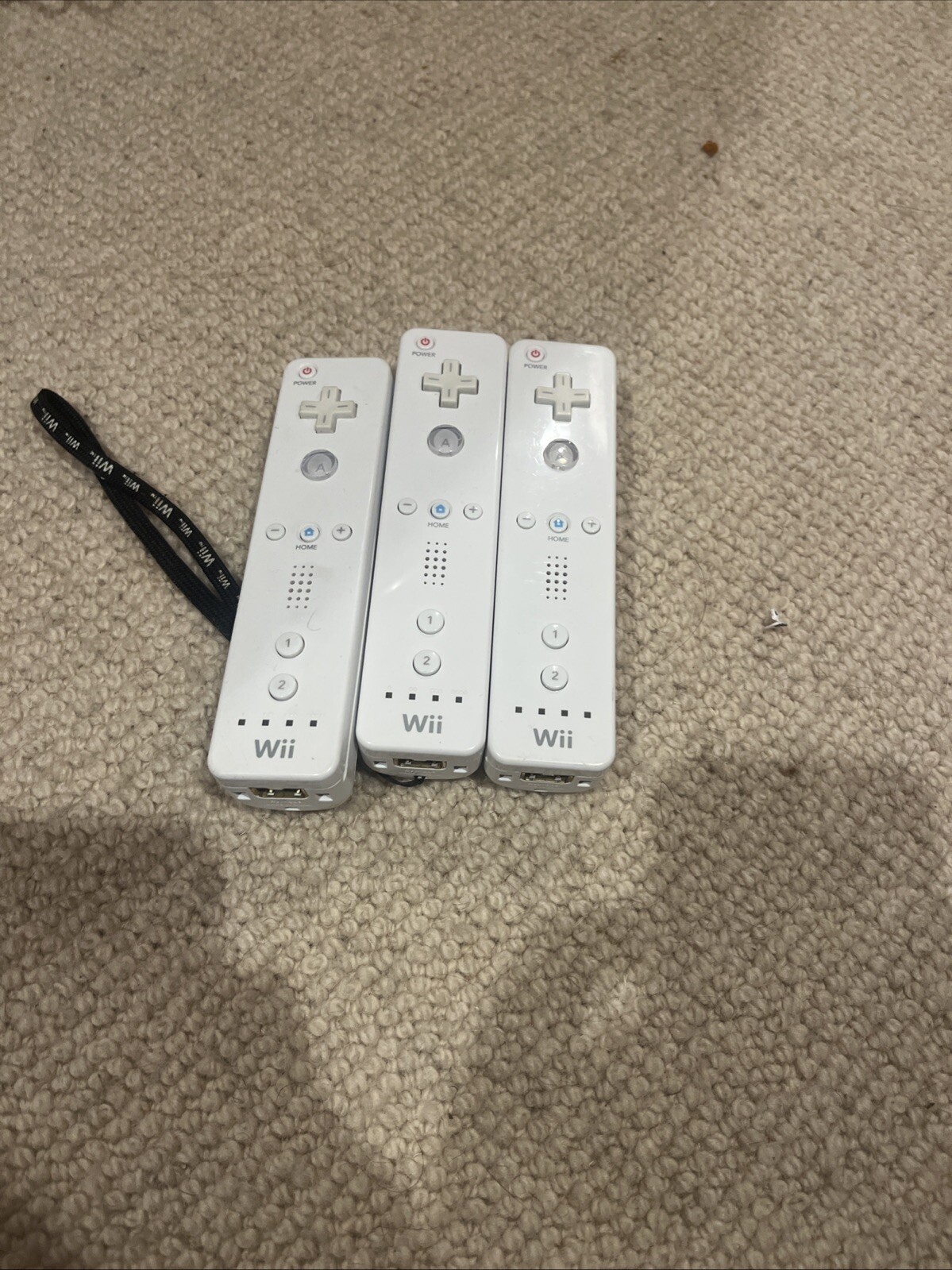 Lot of 3 OEM Official Nintendo Wii Remotes + Battery Covers - Tested & Working