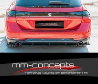 CUP Diffusor Ansatz Schwarz FüR Peugeot 508 GT MK2 SW Heckansatz Splitter ABS V1