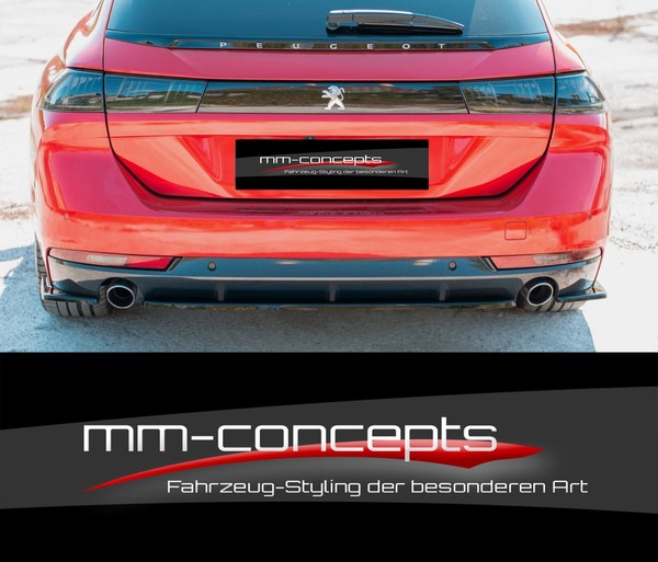 CUP Diffusor Ansatz Schwarz FüR Peugeot 508 GT MK2 SW Heckansatz Splitter ABS V1-image