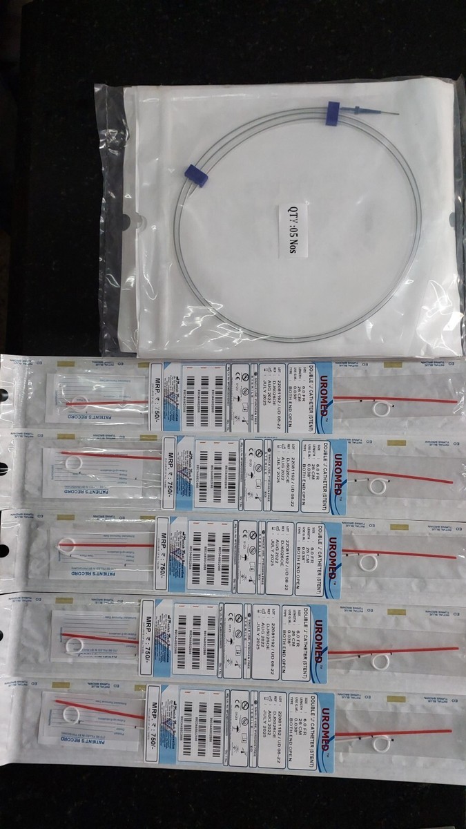Double J Stent with Pusher 6Fr 26cm PTFE Guide Wire 0.035