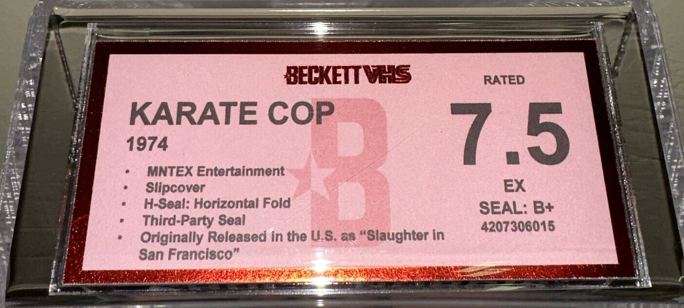 Chuck Norris in KARATE COP VHS Video Tape 1974 FACTORY SEALED BECKETT BGS 7.5 B+ - Image 2 of 3