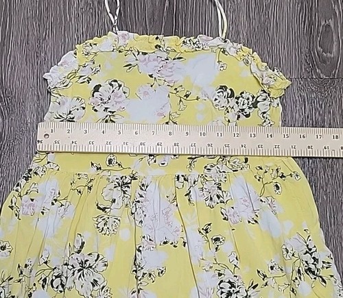 Tucker + Tate Dress Girls Lg 10/12 Yellow Floral Ruffle Sleeveless Summer Tank - Picture 13 of 21