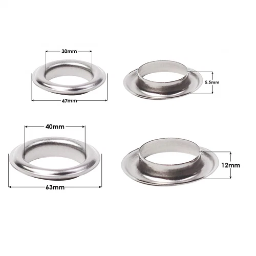 Ojales grandes de metal y latón de 30 mm 40 mm oro plata bronce ojales con arandela - Imagen 22 de 29