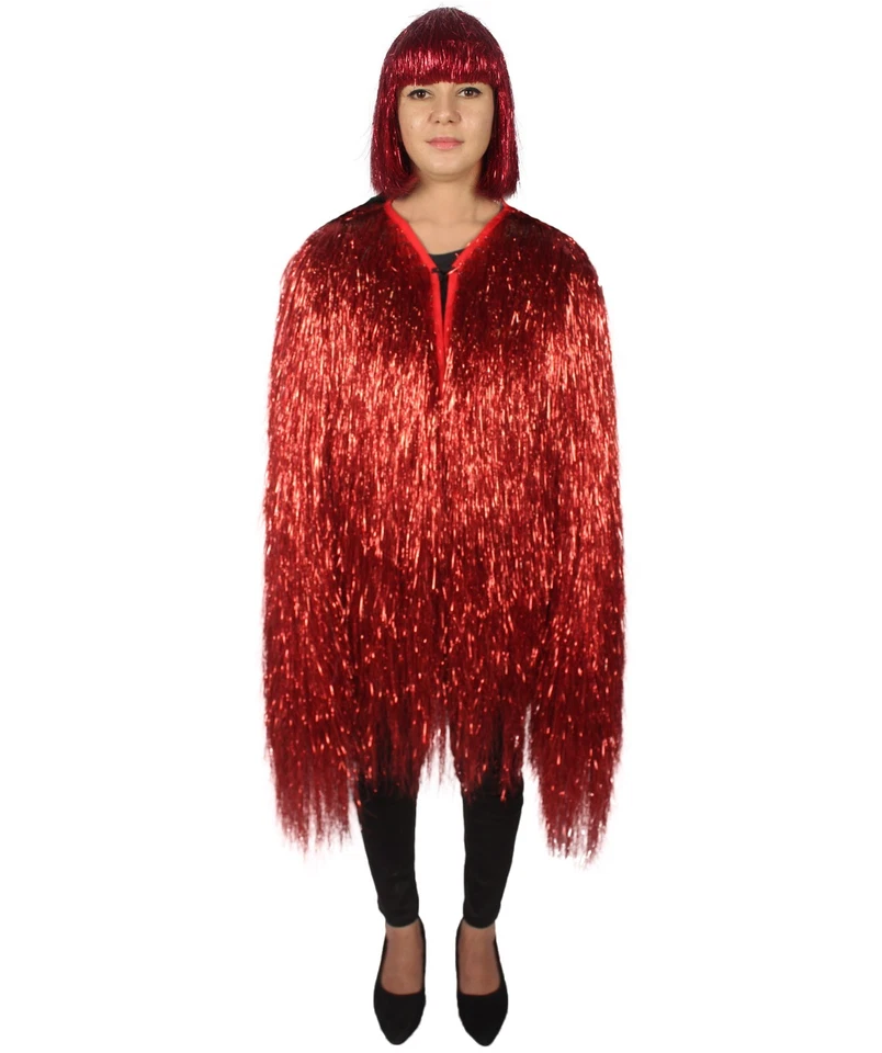Women’s Bright Tinsel Costume with Wig Set for Halloween Party & Cosplay Outfit - Image 2 of 4