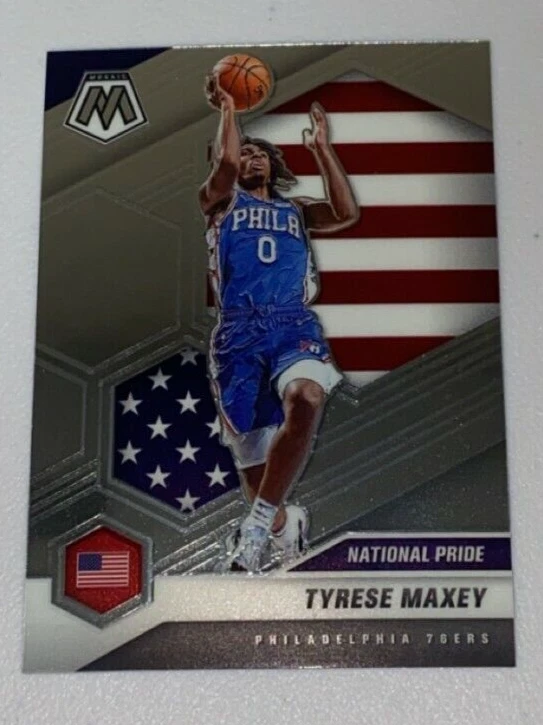 2020-21 Panini Mosaic Basketball Tyrese Maxey National Pride RC Rookie #259