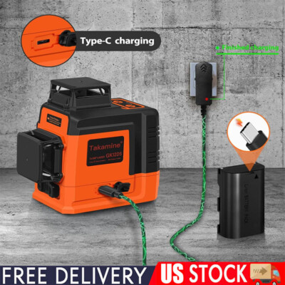 12 Lines Laser Level Self Leveling Green Cross Line with portable bag us