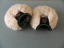 Yarn AMAZON By Lincraft Acrylic M lange White Beige Lot Knitting Craft Hobby