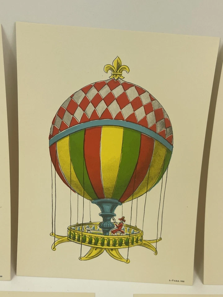 8- #’d Smithsonian 1955 USG Hot Air Balloon Print Collection 8-1/4 X 6-1/4 “ - Image 3 of 4