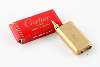Vintage CARTIER Cigarette Lighter Gold Tone Gas Re-Fill Tank w/ Original  Box | eBay