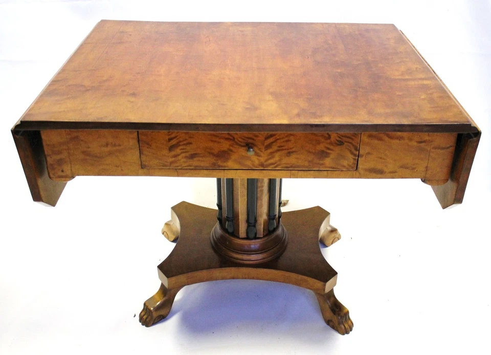 Mesa Plegable Biedermeier Madera de Abedul Dama Escritorio Gellac 1830 Restaurado Café Foto 4 de 4