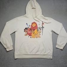 Lion King Sweatshirt Youth Size Large 11-13 White Long Sleeve Hooded Pullover