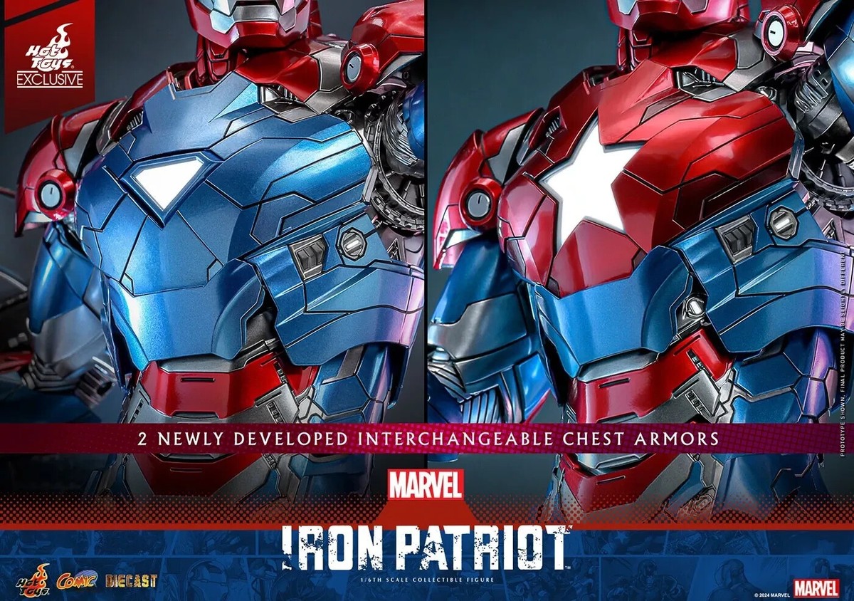 アメコミ IRON PATRIOT 1/6 - DIECAST - HOT TOYS Amazon.com: Iron Patriot Iron Man 3 Movie Masterpiece 1/6