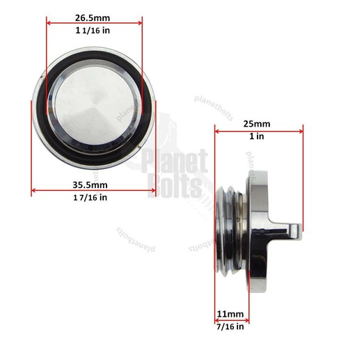 Chrome CNC Dexter Engine Oil Cap For Yamaha YZF R6 R1 Top CNC Aluminum Filler - Picture 2 of 3
