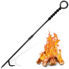 26 Fire Poker for Fire Pit - Heavy Duty Steel, Rust-Resistant Tool