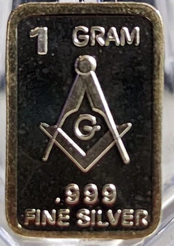 1 Gram .999 Fine Silver Art Bar Ingot. Seeing Eye. Fun & Unique Way To Invest.