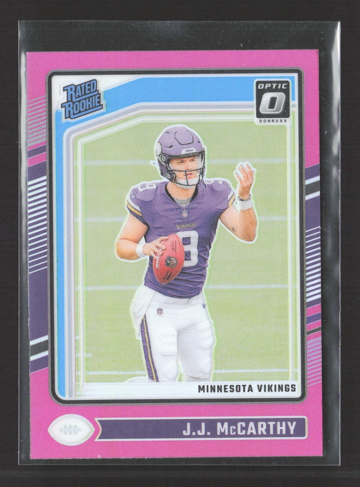 2024 Panini Donruss - Rated Rookie J.J. McCarthy #235 Optic Pink Prizm (RC)