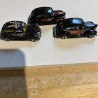 VTG, 1982 Hot Wheels Black Delivery Lightning Fast Old Coupe, lot of 3