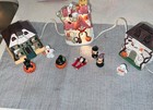 Halloween Town Village Spooky Town Lemax?  Vintage 3 Light Houses Figurines Work — photo 1