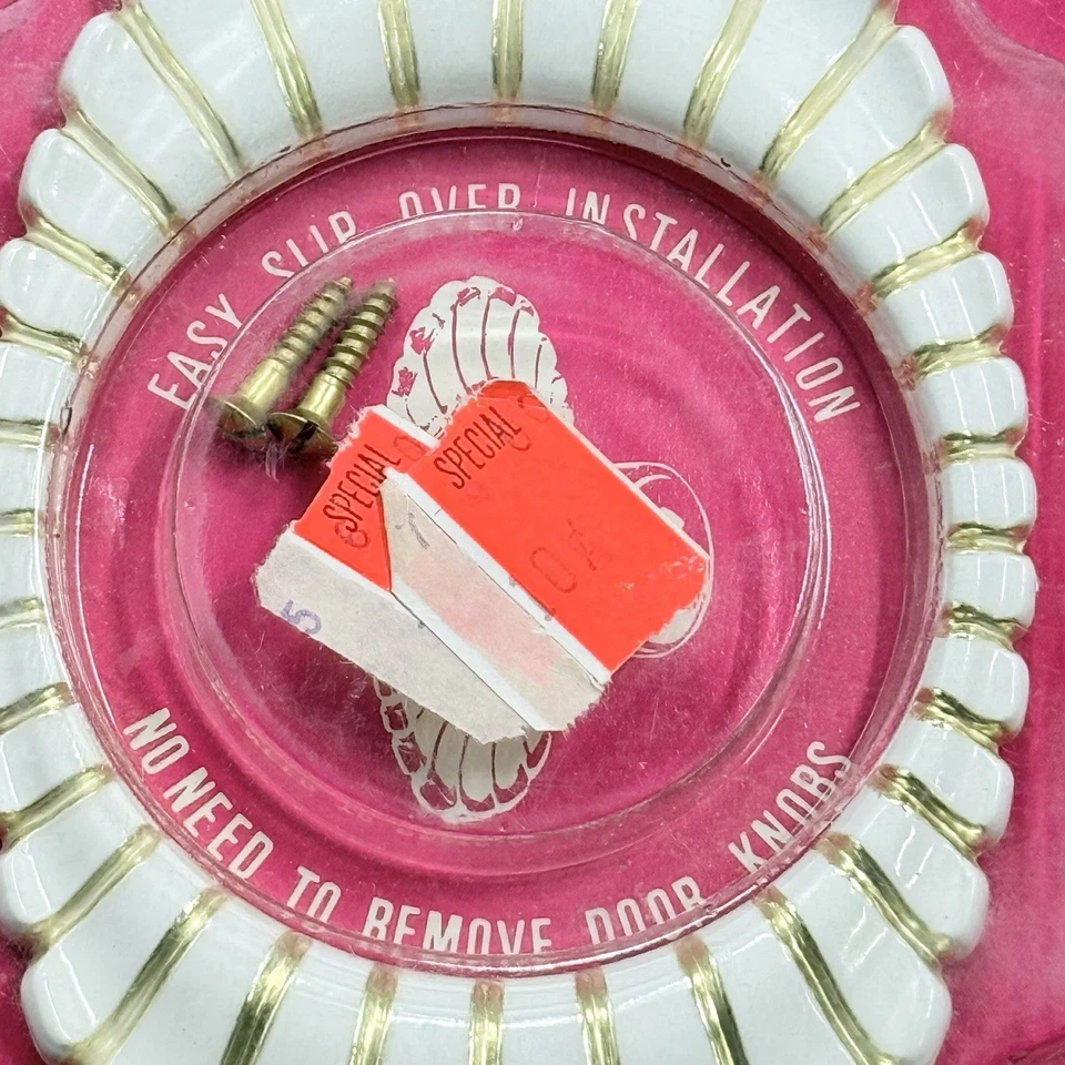 Vintage National Lock Contemporary Door Knob Trim White Gold Decorative V4101 - Image 3 of 4