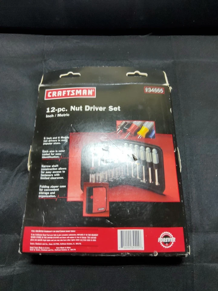 NOS New SEARS Craftsman USA 12pc SAE Standard Metric Nut Driver Set 9- 34555 - Image 3 of 3
