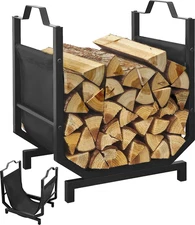 Firewood Rack Outdoor Indoor, Log Firewood Holder Indoor with Leakproof Bag, Hea