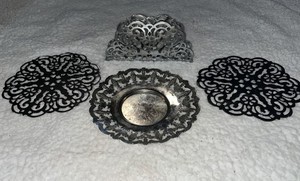 Vintage Silver Napkin Holder | eBay