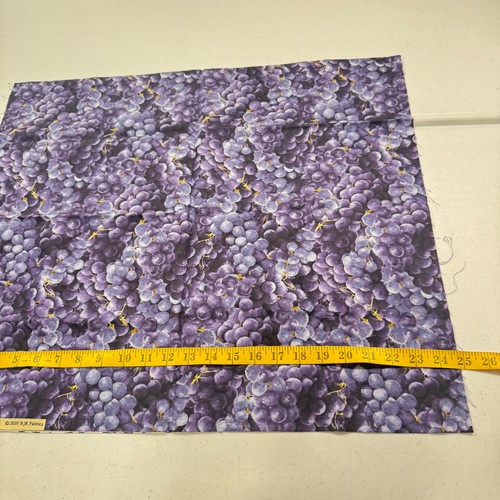 farmers market rjr fabrics quilting cotton purple grapes fruit 25x43 - Picture 5 of 10