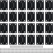 24 Pack 1.5 inch Black Door Hinges, Small Hinge Hardware for Doors, Cabinets, DI